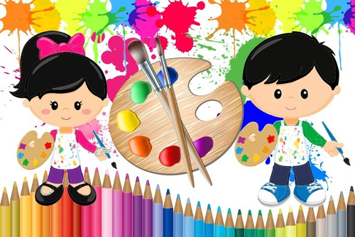 Painel Festa Lona 180x120cm Pintando O Sete Crianças